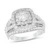 Previously Owned - 2 CT. T.W. Composite Diamond Multi-Row Vintage-Style Engagement Ring in 14K White Gold