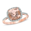 Thumbnail Image 0 of Previously Owned - 8.0mm Cushion-Cut Morganite and 1/8 CT. T.W. Diamond Frame Ring in 10K Rose Gold