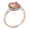 Thumbnail Image 1 of Previously Owned - 8.0mm Cushion-Cut Morganite and 1/8 CT. T.W. Diamond Frame Ring in 10K Rose Gold