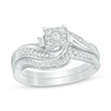 Thumbnail Image 0 of Previously Owned - 1/3 CT. T.W. Composite Diamond Bypass Swirl Bridal Set in 10K White Gold