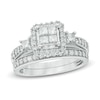 Thumbnail Image 1 of Previously Owned - 1 CT. T.W. Quad Princess-Cut Diamond Bridal Set in 10K White Gold
