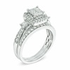 Thumbnail Image 1 of Previously Owned - 1 CT. T.W. Quad Princess-Cut Diamond Bridal Set in 10K White Gold