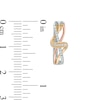 Previously Owned - 1/5 CT. T.W. Diamond Twist Hoop Earrings in 10K Tri-Tone Gold