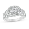 Previously Owned - 1 CT. T.W. Diamond Cluster Three Stone Style Ring in 10K White Gold