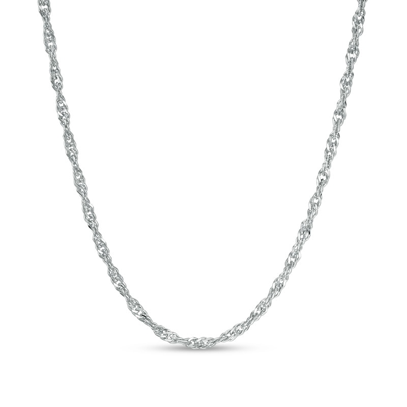 Main Image 1 of Previously Owned - 1.35mm Singapore Chain Necklace in Sterling Silver - 18"