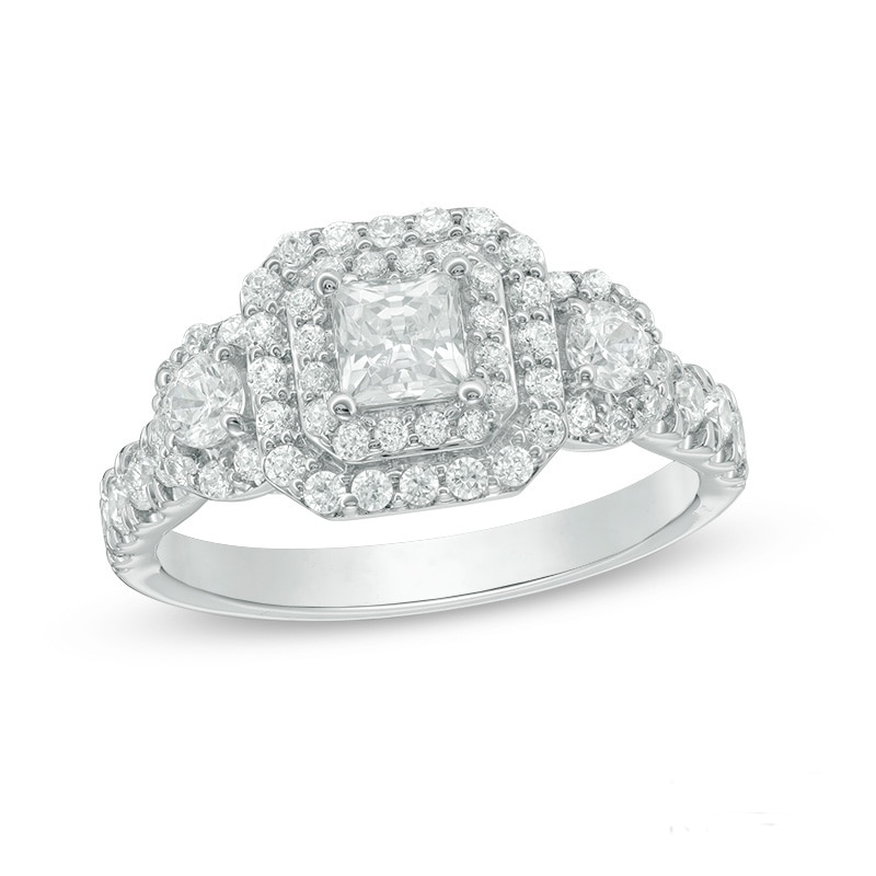 Previously Owned - Love's Destiny by Zales 1-1/2 CT. T.W. Princess-Cut Diamond Engagement Ring in 14K White Gold