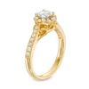 Thumbnail Image 1 of Previously Owned - 3/4 CT. T.W. Diamond Flower Frame Vintage-Style Engagement Ring in 14K Gold