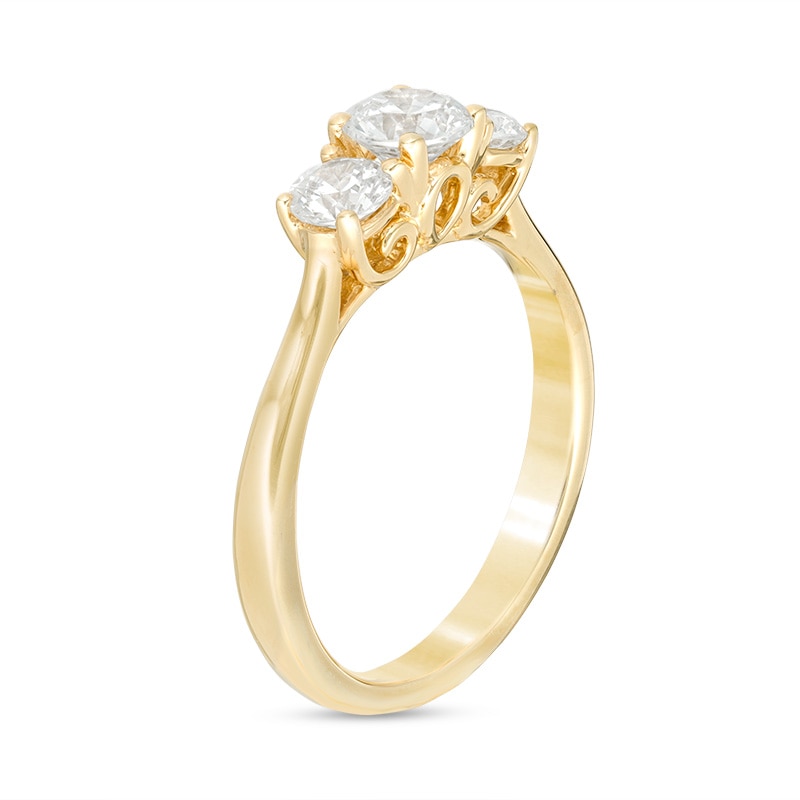 Previously Owned - 1 CT. T.W. Diamond Past Present Future® Engagement Ring in 14K Gold