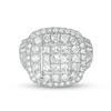 Thumbnail Image 5 of Previously Owned - 3 CT. T.W. Princess-Cut Composite Diamond Frame Multi-Row Engagement Ring in 10K White Gold