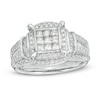 Thumbnail Image 0 of Previously Owned - 1 CT. T.W. Composite Princess-Cut Diamond Frame Collar Engagement Ring in 10K White Gold