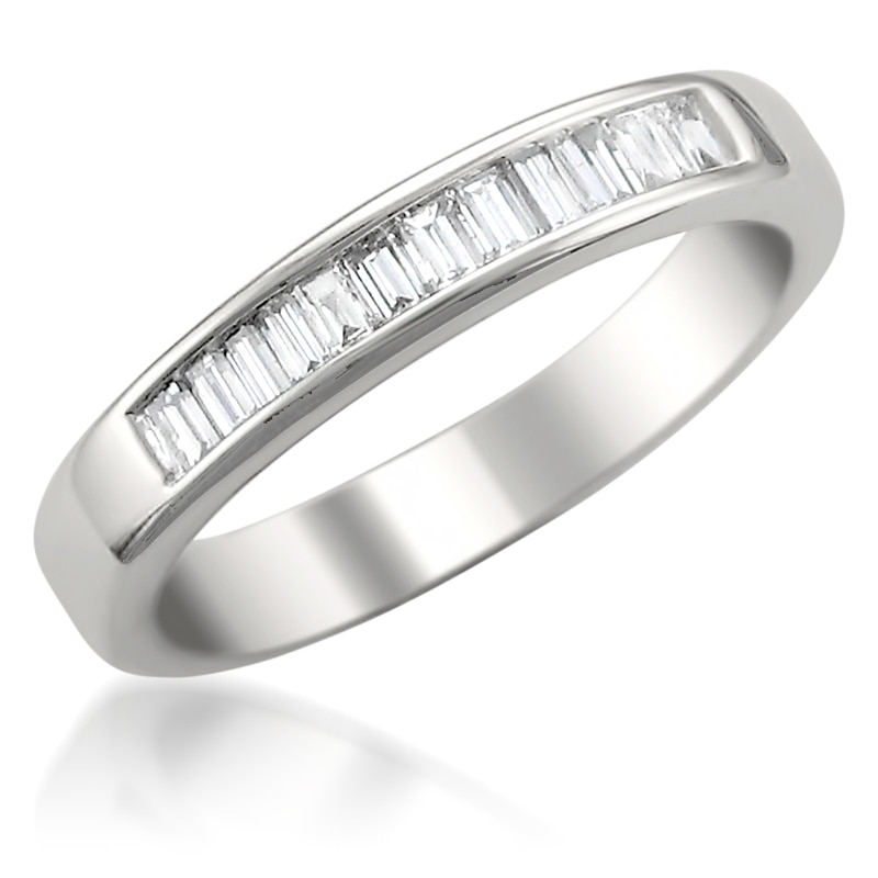 Main Image 1 of Previously Owned - 1/2 CT. T.W. Baguette Diamond Wedding Band in 14K White Gold (H/VS2)