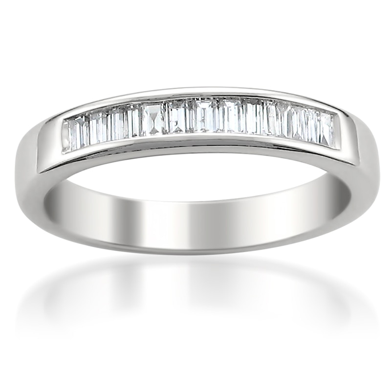 Main Image 2 of Previously Owned - 1/2 CT. T.W. Baguette Diamond Wedding Band in 14K White Gold (H/VS2)