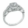 Thumbnail Image 2 of Previously Owned - Celebration Ideal 3/4 CT. T.W. Diamond Twist Frame Engagement Ring in 14K White Gold (I/I1)