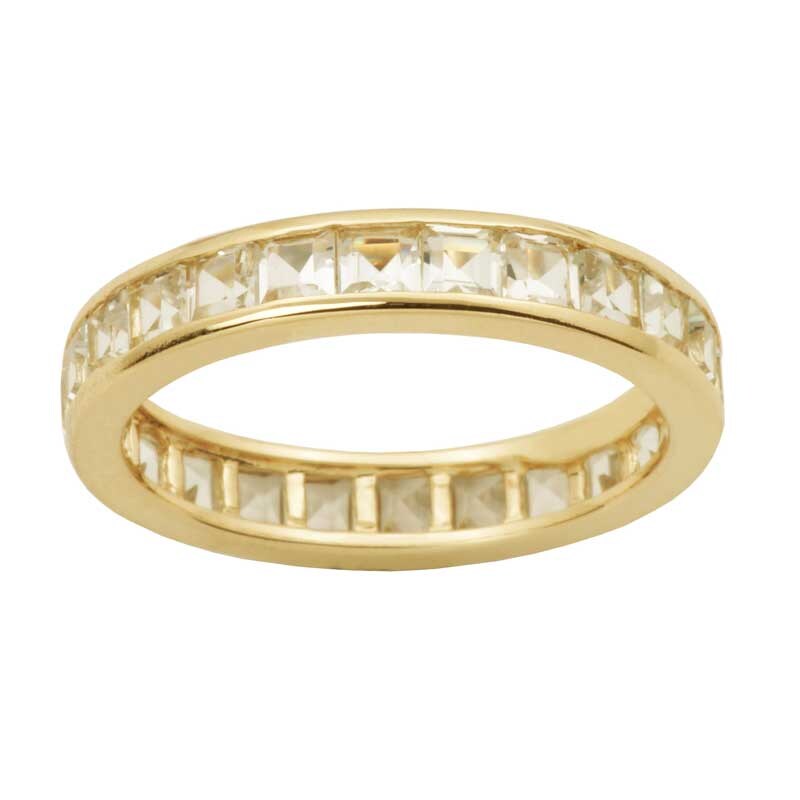 Main Image 1 of Previously Owned - Princess-Cut White Topaz Eternity Band in 10K Gold