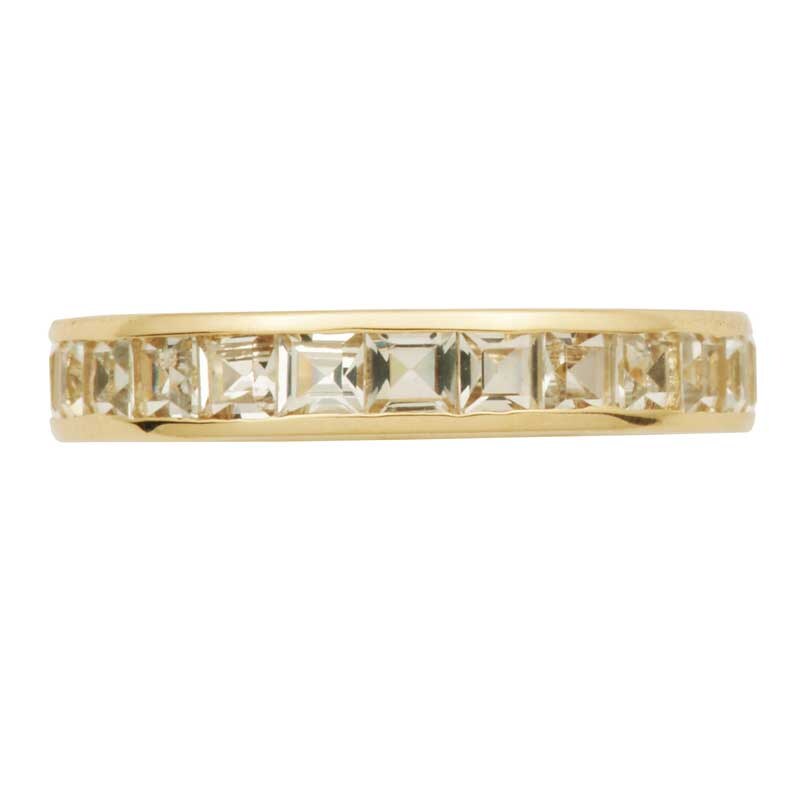 Main Image 2 of Previously Owned - Princess-Cut White Topaz Eternity Band in 10K Gold