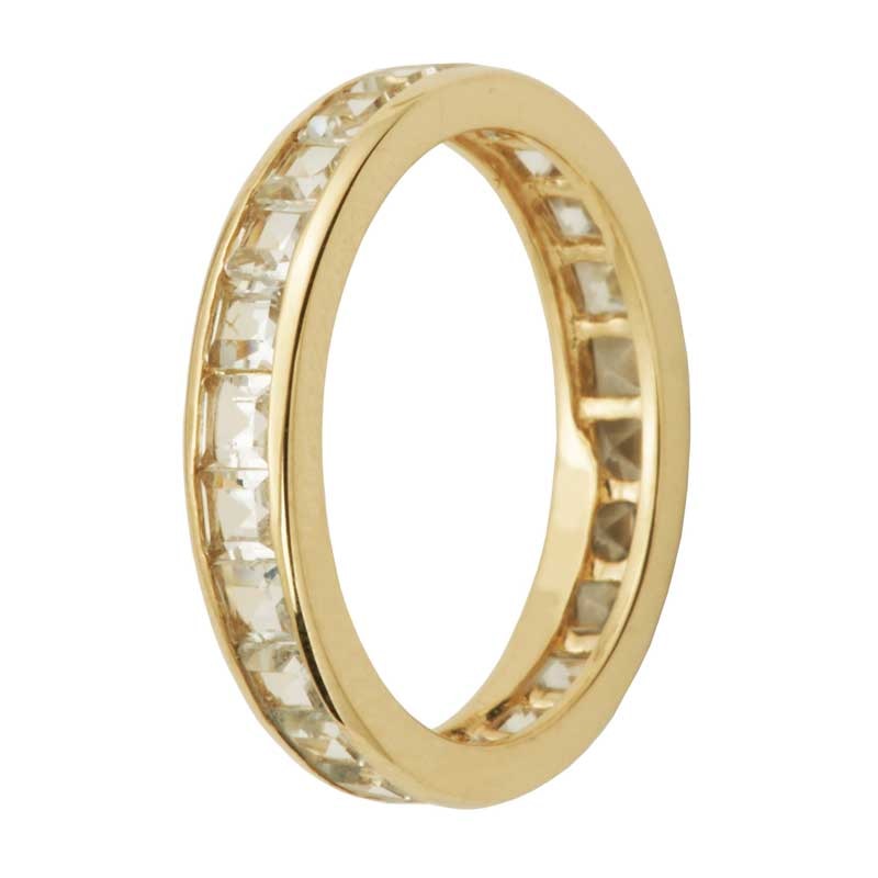 Main Image 3 of Previously Owned - Princess-Cut White Topaz Eternity Band in 10K Gold