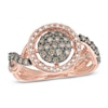 Thumbnail Image 1 of Previously Owned - 1/2 CT. T.W. Champagne and White Composite Diamond Frame Ring in 10K Rose Gold