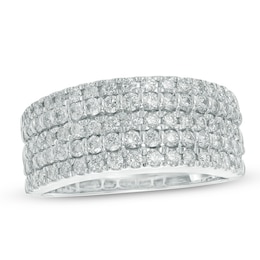 Previously Owned - 1 CT. T.W. Diamond Five Row Band in 14K White Gold (I/SI2)