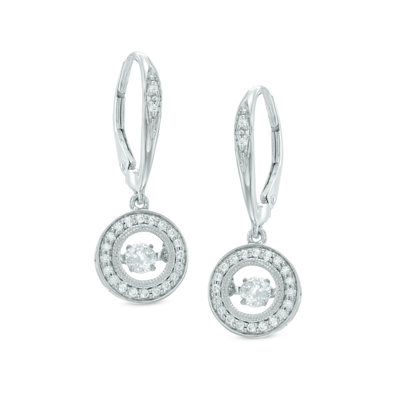 Previously Owned - Unstoppable Love™ 3/8 CT. T.W. Diamond Frame Drop Earrings in 10K White Gold