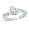 Thumbnail Image 1 of Previously Owned 1 CT. T.W. Two-Stone Diamond Bypass Anniversary Band in 14K White Gold