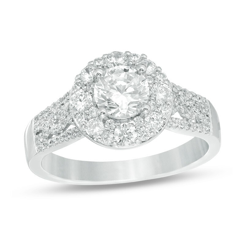 Previously Owned - Love's Destiny by Zales 1-1/2 CT. T.W. Diamond Square Engagement Ring in 14K Two-Tone Gold (I/SI2)