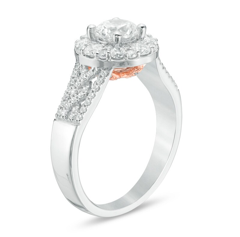Previously Owned - Love's Destiny by Zales 1-1/2 CT. T.W. Diamond Square Engagement Ring in 14K Two-Tone Gold (I/SI2)