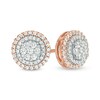 Thumbnail Image 1 of Previously Owned - 1/2 CT. T.W. Multi-Diamond Double Frame Stud Earrings in 10K Two-Tone Gold
