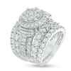 Thumbnail Image 2 of Previously Owned - 6 CT. T.W. Composite Diamond Frame Collared Three Piece Bridal Set in 14K White Gold