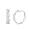Previously Owned - 1/2 CT. T.W. Diamond Braided Hoop Earrings in 10K White Gold