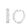Thumbnail Image 1 of Previously Owned - 1/2 CT. T.W. Diamond Braided Hoop Earrings in 10K White Gold