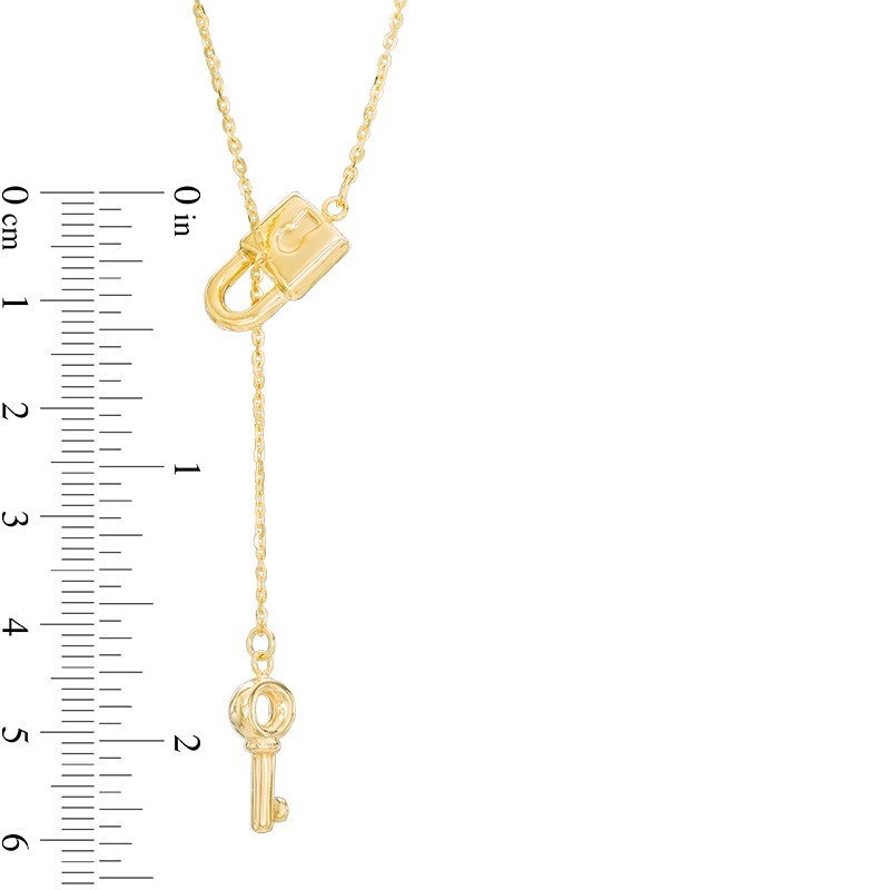 Main Image 2 of Previously Owned - Lock and Key Lariat Necklace in 10K Gold