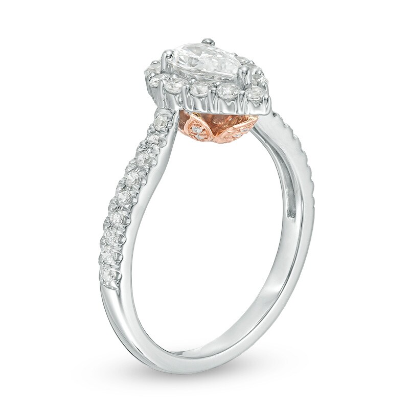 Main Image 2 of Previously Owned - Love's Destiny by Peoples 1 CT. T.W. Pear-Shaped Diamond Engagement Ring in 14K Two-Tone Gold