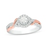 Thumbnail Image 1 of Previously Owned - 3/8 CT. T.W. Diamond Frame Twist Engagement Ring in 14K Two-Tone Gold