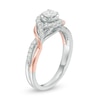 Thumbnail Image 2 of Previously Owned - 3/8 CT. T.W. Diamond Frame Twist Engagement Ring in 14K Two-Tone Gold