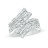Thumbnail Image 1 of Previously Owned - 1 CT. T.W. Baguette and Round Diamond Bypass Ring in 10K White Gold