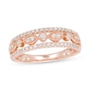 Thumbnail Image 1 of Previously Owned - 1/4 CT. T.W. Diamond Alternating Vintage-Style Anniversary Band in 10K Rose Gold