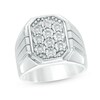 Thumbnail Image 1 of Previously Owned - Men's 1/4 CT. T.W. Composite Diamond Signet Ring in Sterling Silver