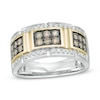 Thumbnail Image 1 of Previously Owned - 1 CT. T.W. Champagne and White Diamond Buckle Ring in 10K Two-Tone Gold