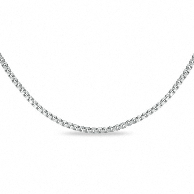 Main Image 1 of Previously Owned - 1.0mm Box Chain Necklace in 10K White Gold - 16"