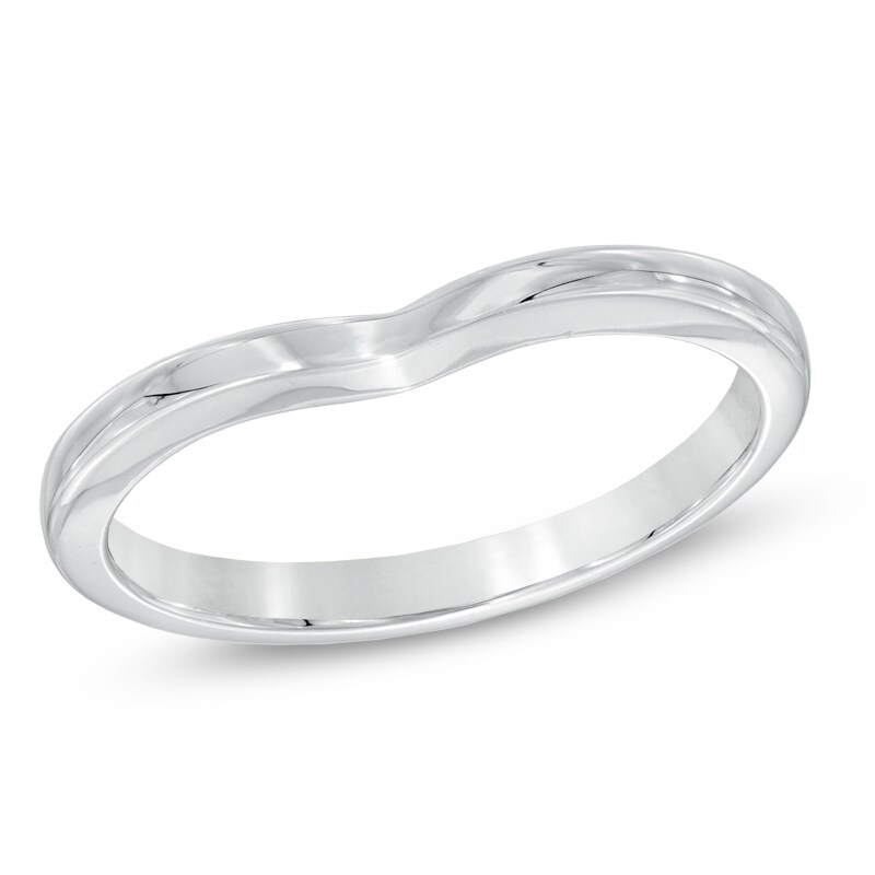 Main Image 1 of Previously Owned - Ladies' 2.0mm Contour Wedding Band in 14K White Gold