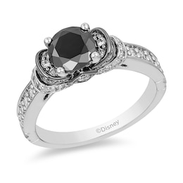 Previously Owned - Enchanted Disney Villains Evil Queen 1-1/2 CT. T.W. Black Diamond Ring in 14K White Gold