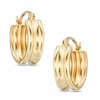 Thumbnail Image 0 of Previously Owned - 15.0mm Polished Ribbed Hoop Earrings in 14K Gold