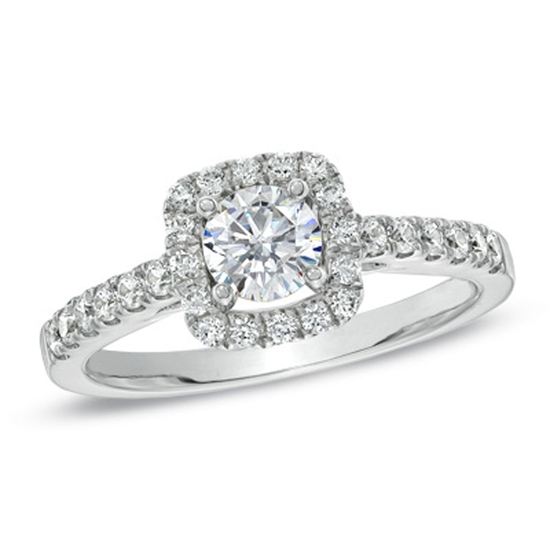 Main Image 1 of Previously Owned - Celebration Fire™ 7/8 CT. T.W. Diamond Engagement Ring in 14K White Gold (I/SI2)
