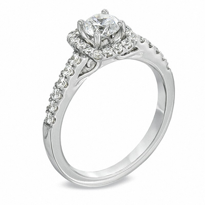 Main Image 2 of Previously Owned - Celebration Fire™ 7/8 CT. T.W. Diamond Engagement Ring in 14K White Gold (I/SI2)