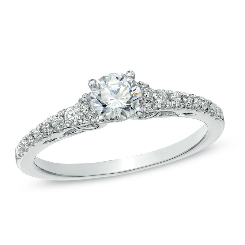 Main Image 1 of Previously Owned - Celebration Fire™ 3/4 CT. T.W. Diamond Engagement Ring in 14K White Gold (H-I/SI1-SI2)