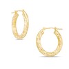 Thumbnail Image 1 of Previously Owned - Diamond-Cut Hoop Earrings in 14K Gold
