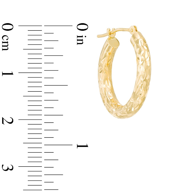 Main Image 2 of Previously Owned - Diamond-Cut Hoop Earrings in 14K Gold