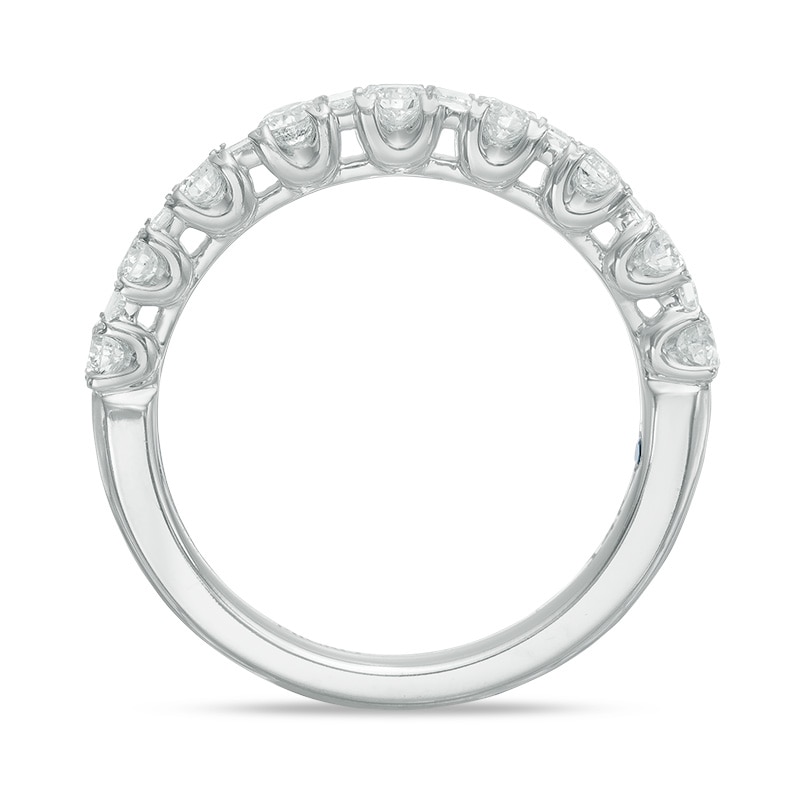 Previously Owned - Vera Wang Love Collection 5/8 CT. T.W. Baguette and Round Diamond Wedding Band in 14K White Gold