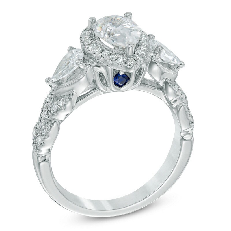 Main Image 2 of Previously Owned - Vera Wang Love Collection 1-3/4 CT. T.W. Pear-Shaped Diamond Engagement Ring in 14K White Gold