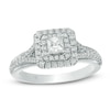 Thumbnail Image 1 of Previously Owned - Vera Wang Love Collection 5/8 CT. T.W. Princess-Cut Diamond Frame Engagement Ring in 14K White Gold